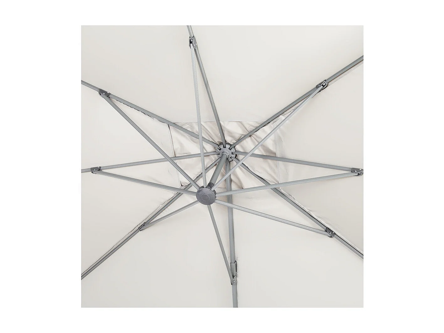 Parasol jardin déporté Alu "Sun 4 " - Rectangle - 3 x 4 m - Ecru - Dalles à lester incluses