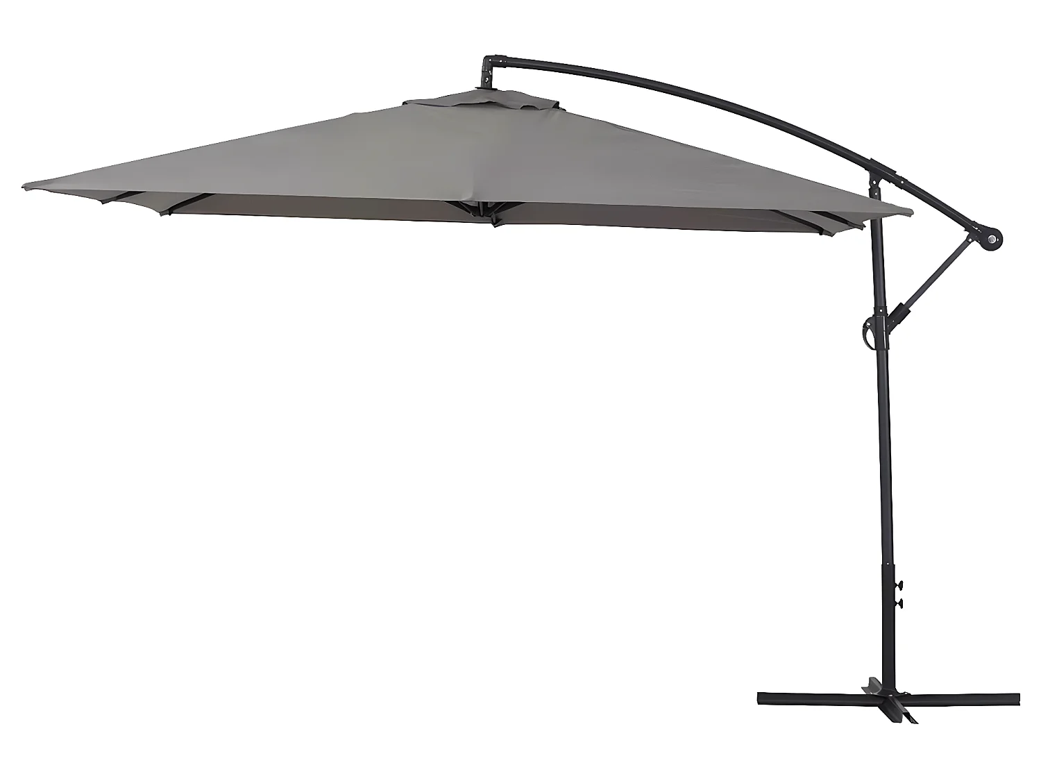 Parasol jardin déporté  Alu "Ilios 3" - Carré - 3 x3 m - Gris
