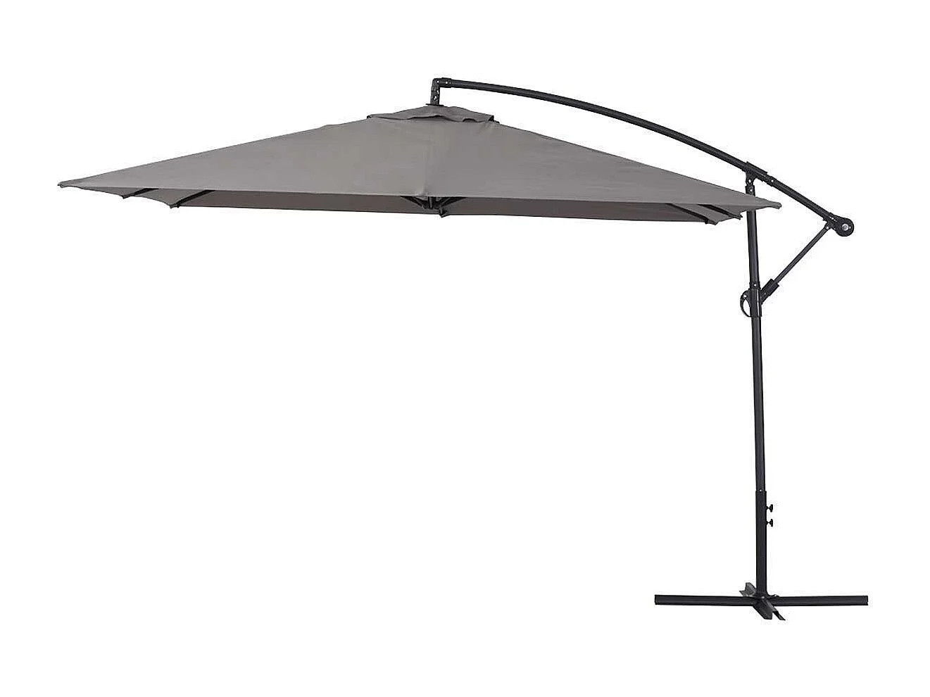 Parasol vrijhangend tuin zweefparasol Aluminium "Ilios 3" - Vierkant - 3 x 3 m - Grijs