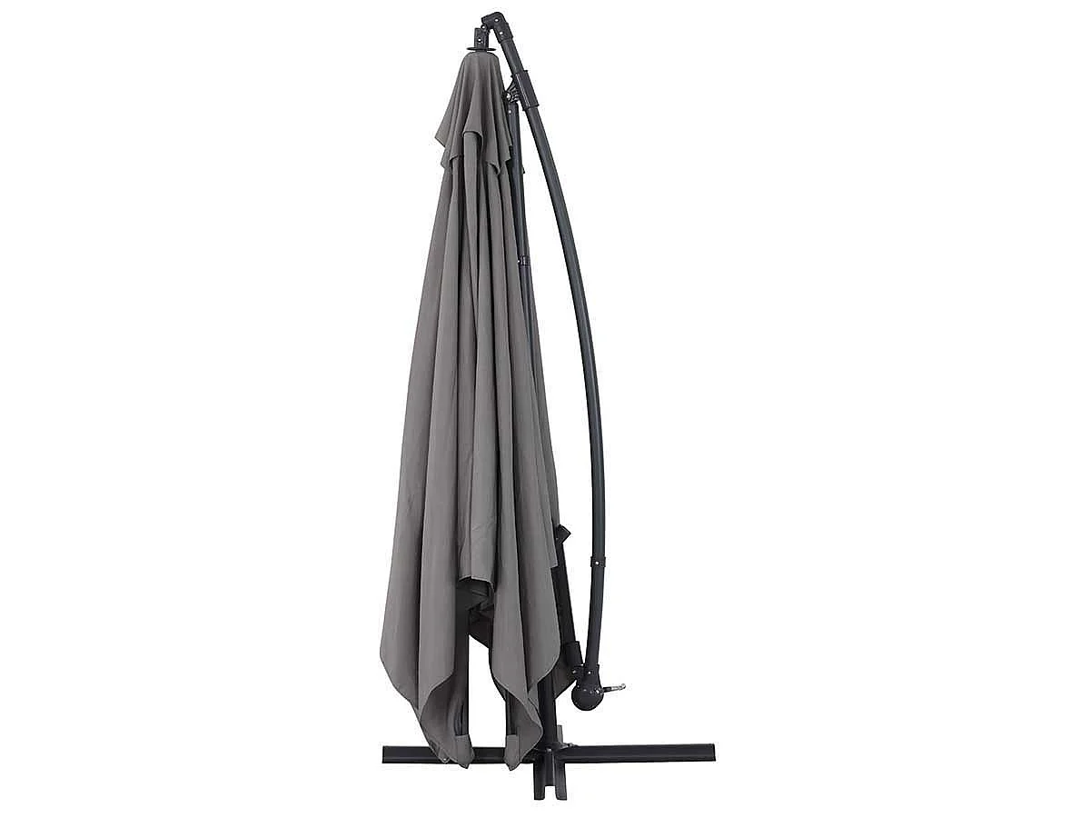 Parasol vrijhangend tuin zweefparasol Aluminium "Ilios 3" - Vierkant - 3 x 3 m - Grijs