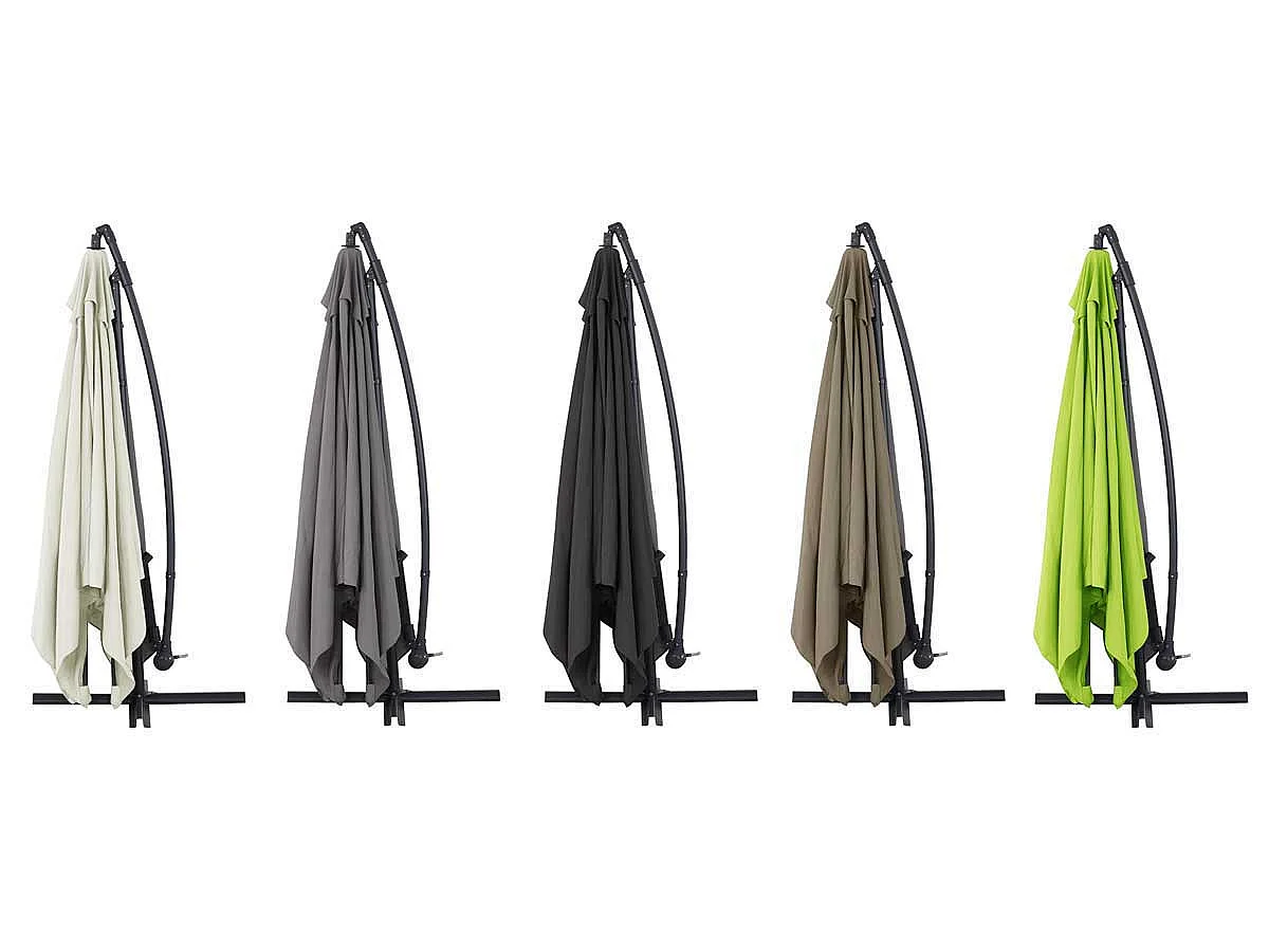 Parasol vrijhangend tuin zweefparasol Aluminium "Ilios 3" - Vierkant - 3 x 3 m - Grijs