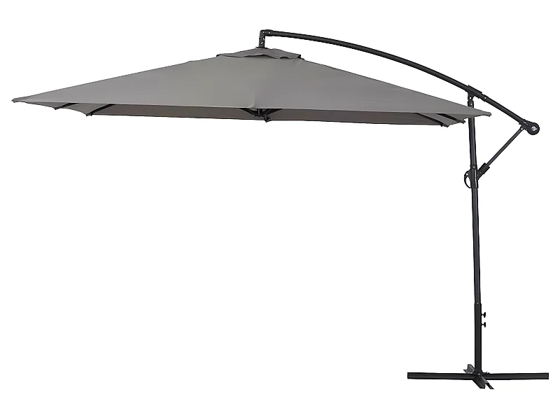 Parasol vrijhangend tuin zweefparasol Aluminium "Ilios 3" - Vierkant - 3 x 3 m - Grijs