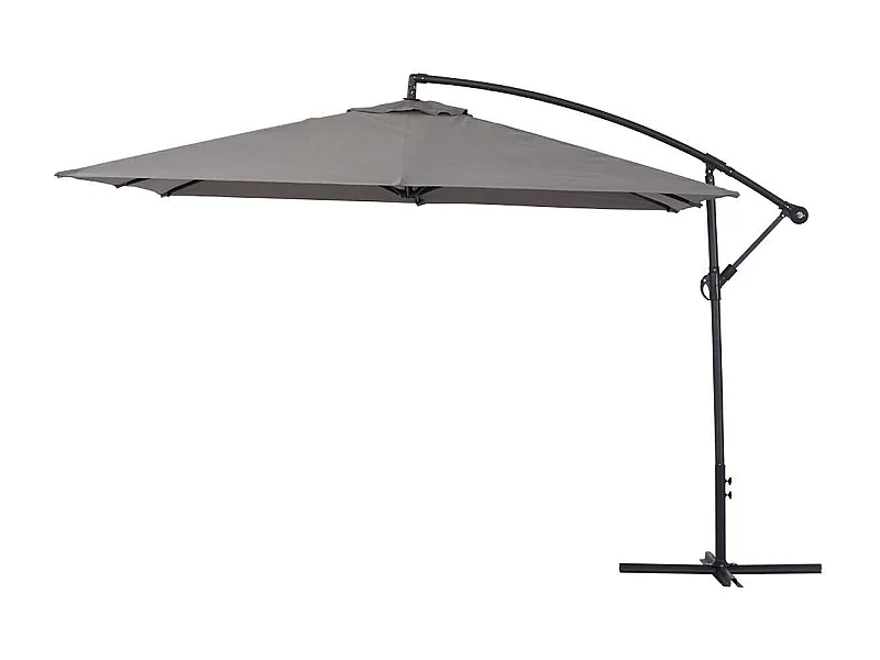 Parasol vrijhangend tuin zweefparasol Aluminium "Ilios 3" - Vierkant - 3 x 3 m - Grijs