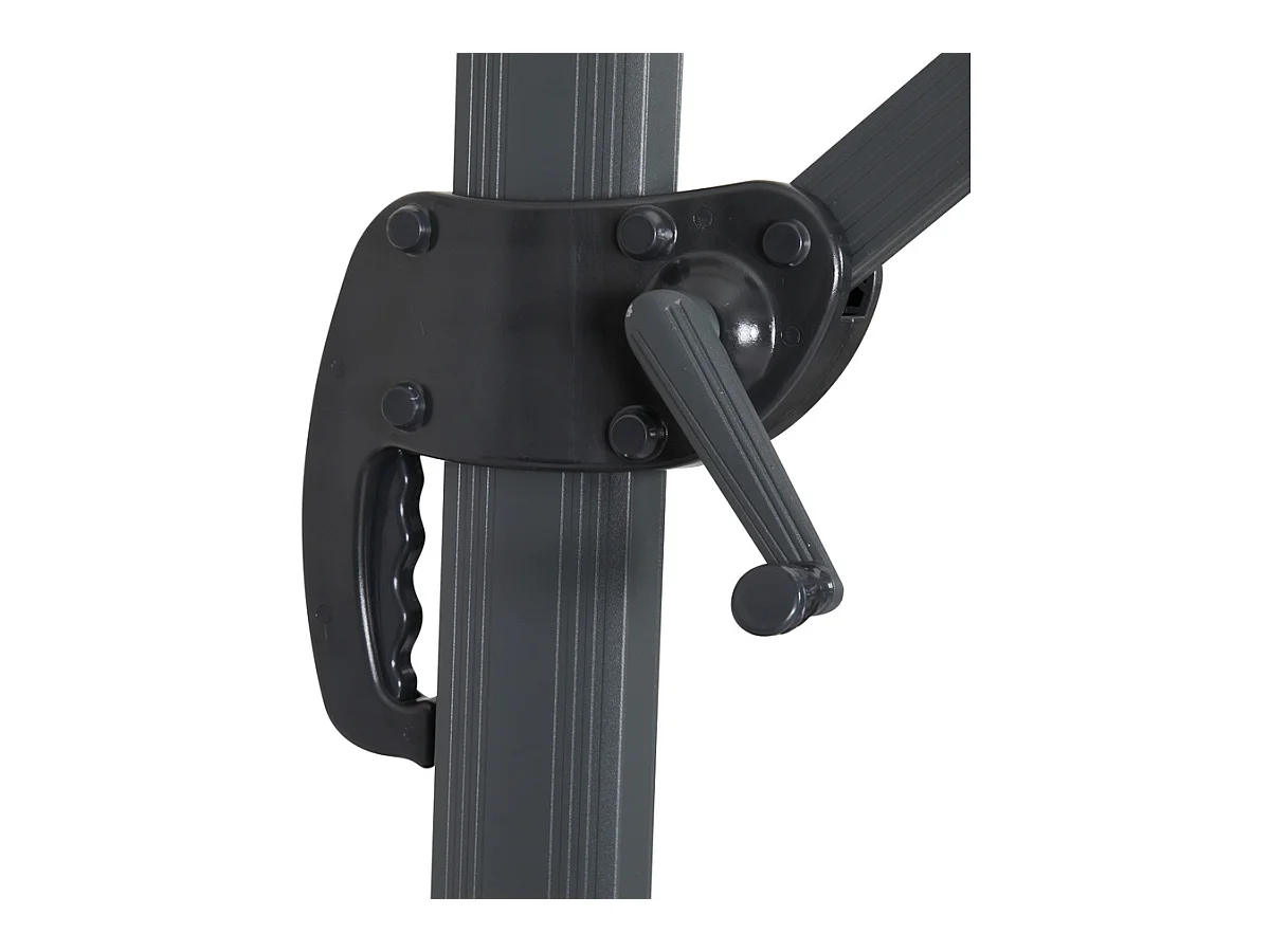 Aluminium zweefparasol Sun 4 met gewichtsplaten - 3 x 4 m - Grijs