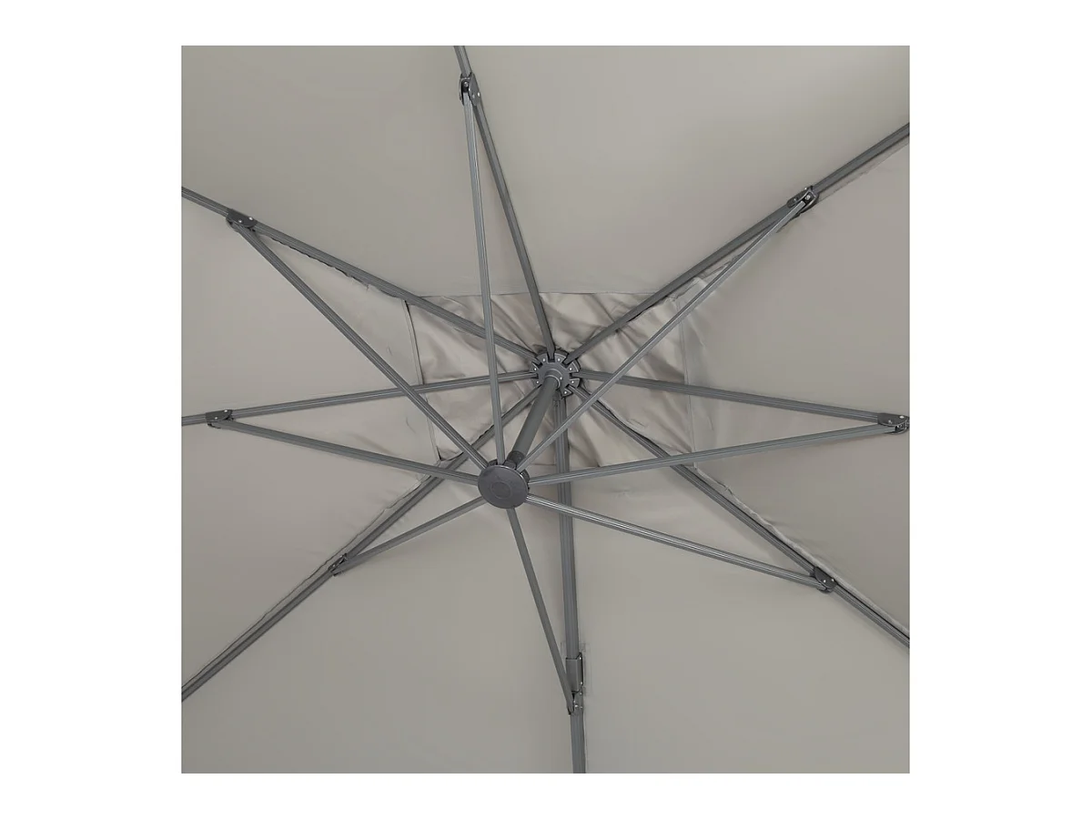 Parasol jardin déporté Alu "Sun 4 " - Rectangle - 3 x 4 m - Gris - Dalles à lester incluses