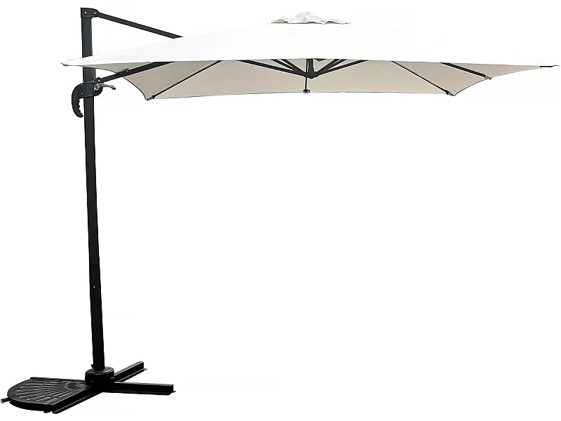 Verstelbare "Soleil" zweefparasol vierkant 2,5x2,5m - Ecru, kantelbaar en 360° draaibaar