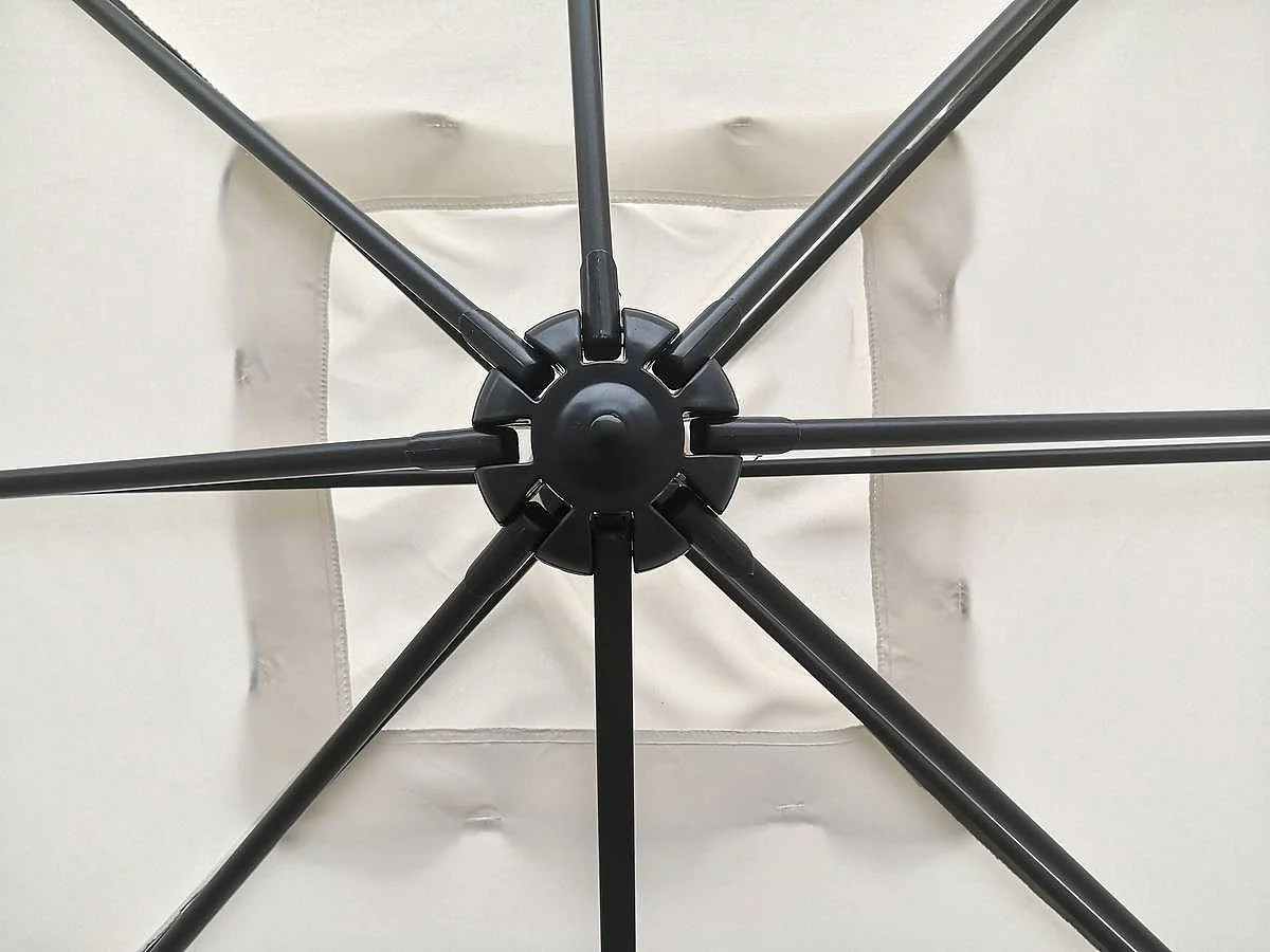 Guarda-sol de jardim deslocado "Soleil" - Quadrado - 2,5 x 2,5 m - Cru