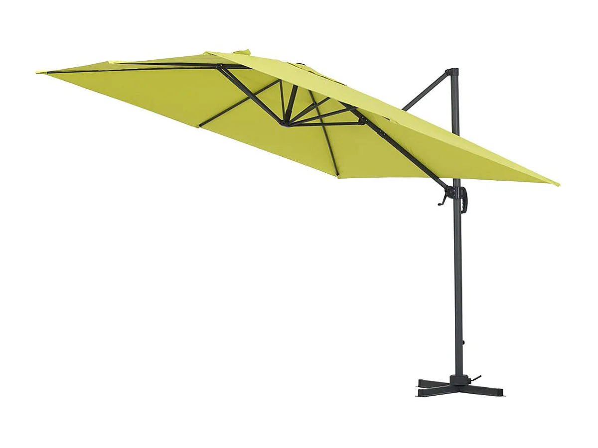 Vierkante aluminium offset parasol "Sun 3" 3x3m met beschermhoes - Groen