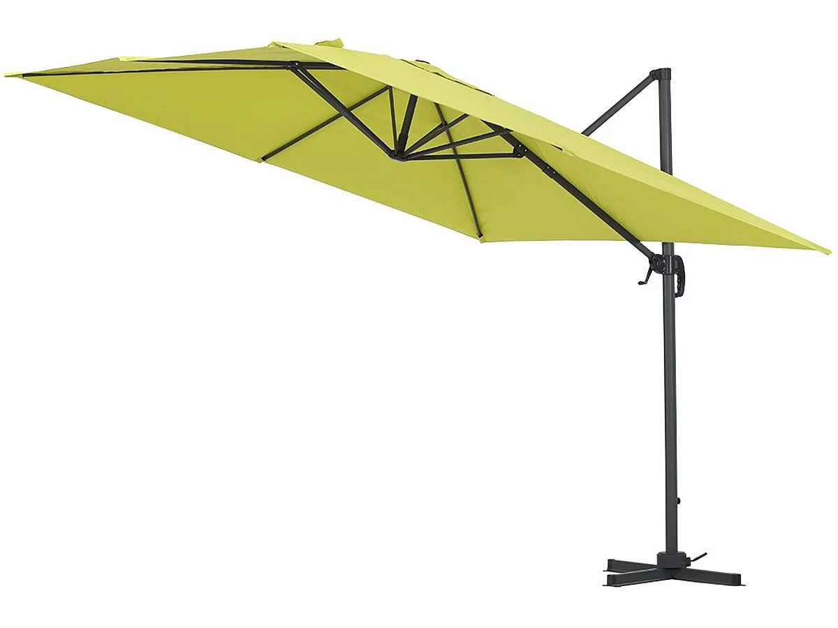 Vierkante aluminium offset parasol "Sun 3" 3x3m met beschermhoes - Groen