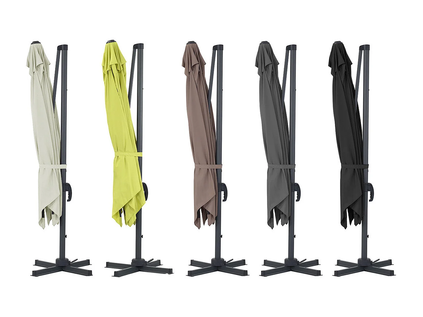 Ombrellone da giardino a sospensione "Sun 3 " - Quadrato - 3 x 3 - Nero - Base inclusa