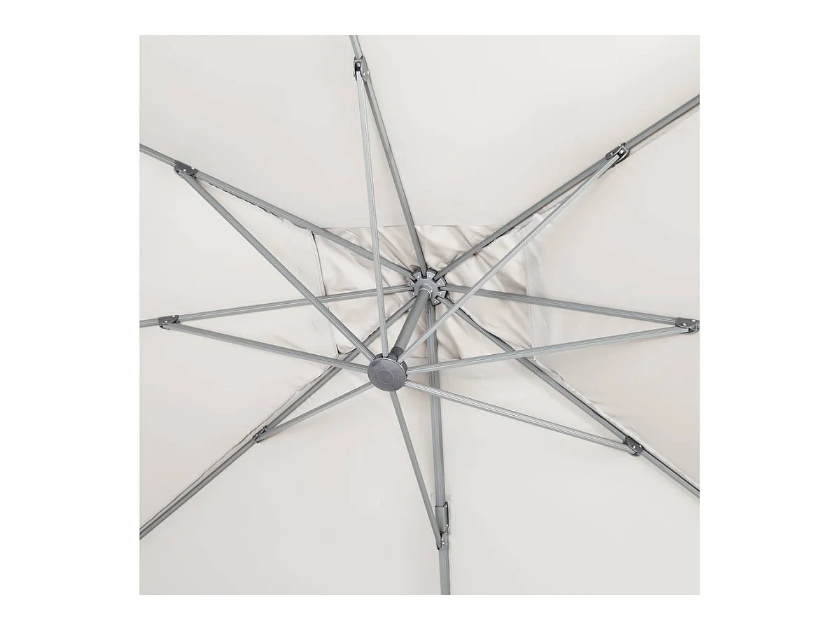 Parasol jardin déporté Alu "Sun 4" - Rectangle - 3 x 4 m + Housse de protection - Ecru