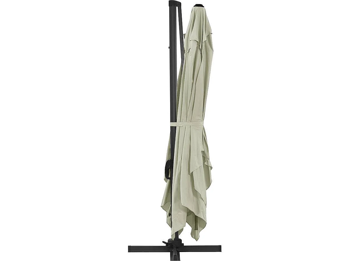 Parasol vrijhangend tuin zweefparasol Aluminium "Sun 4" - Rechthoekig - 3 x 4 m + beschermhoes - Ecru