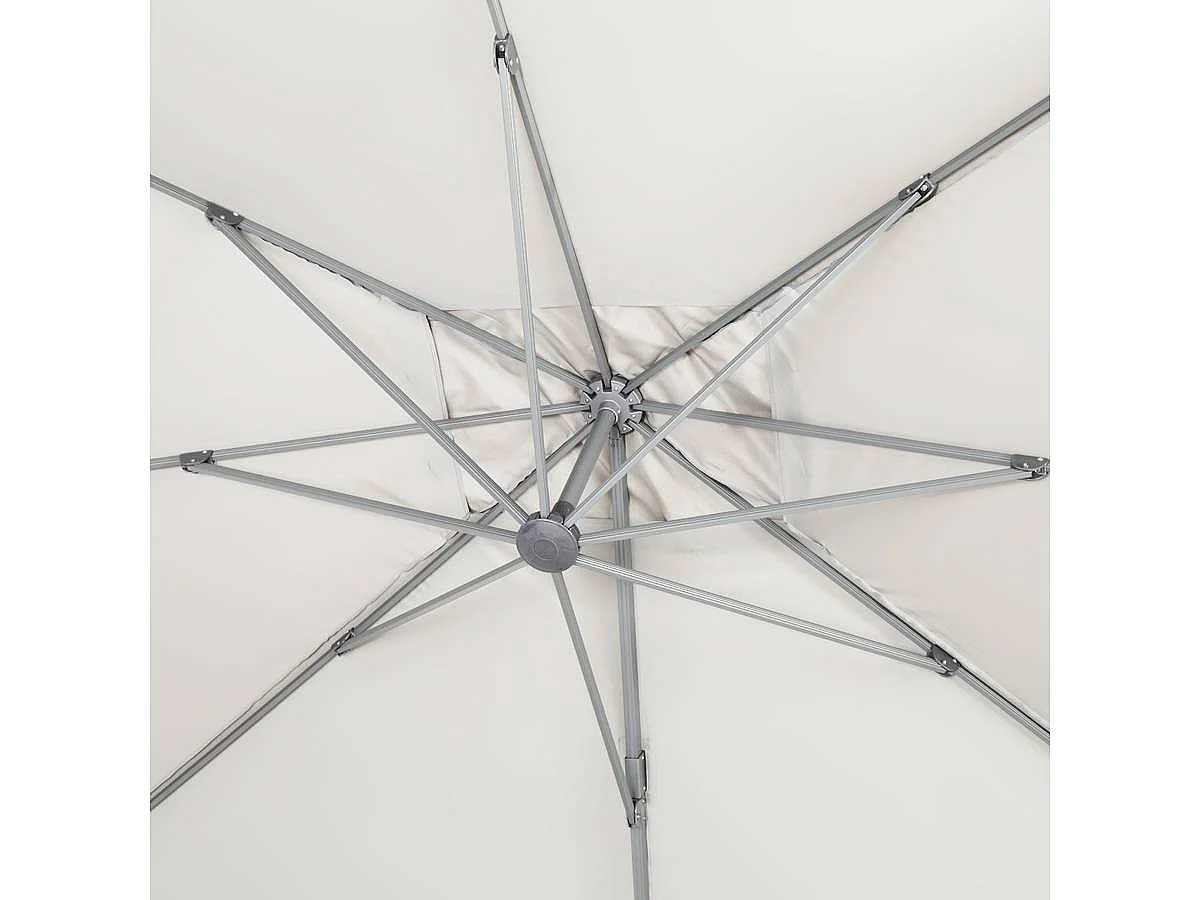 Parasol jardin déporté Alu "Sun 4" - Rectangle - 3 x 4 m + Housse de protection - Ecru