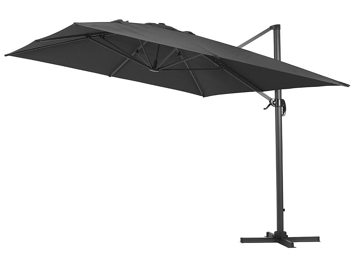 Parasol de jardin déporté en aluminium "Sun 4" - 3 x 4 m - Noir