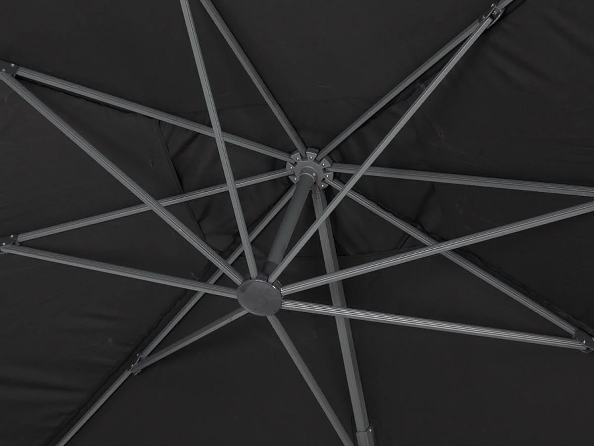 Parasol de jardin déporté en aluminium "Sun 4" - 3 x 4 m - Noir