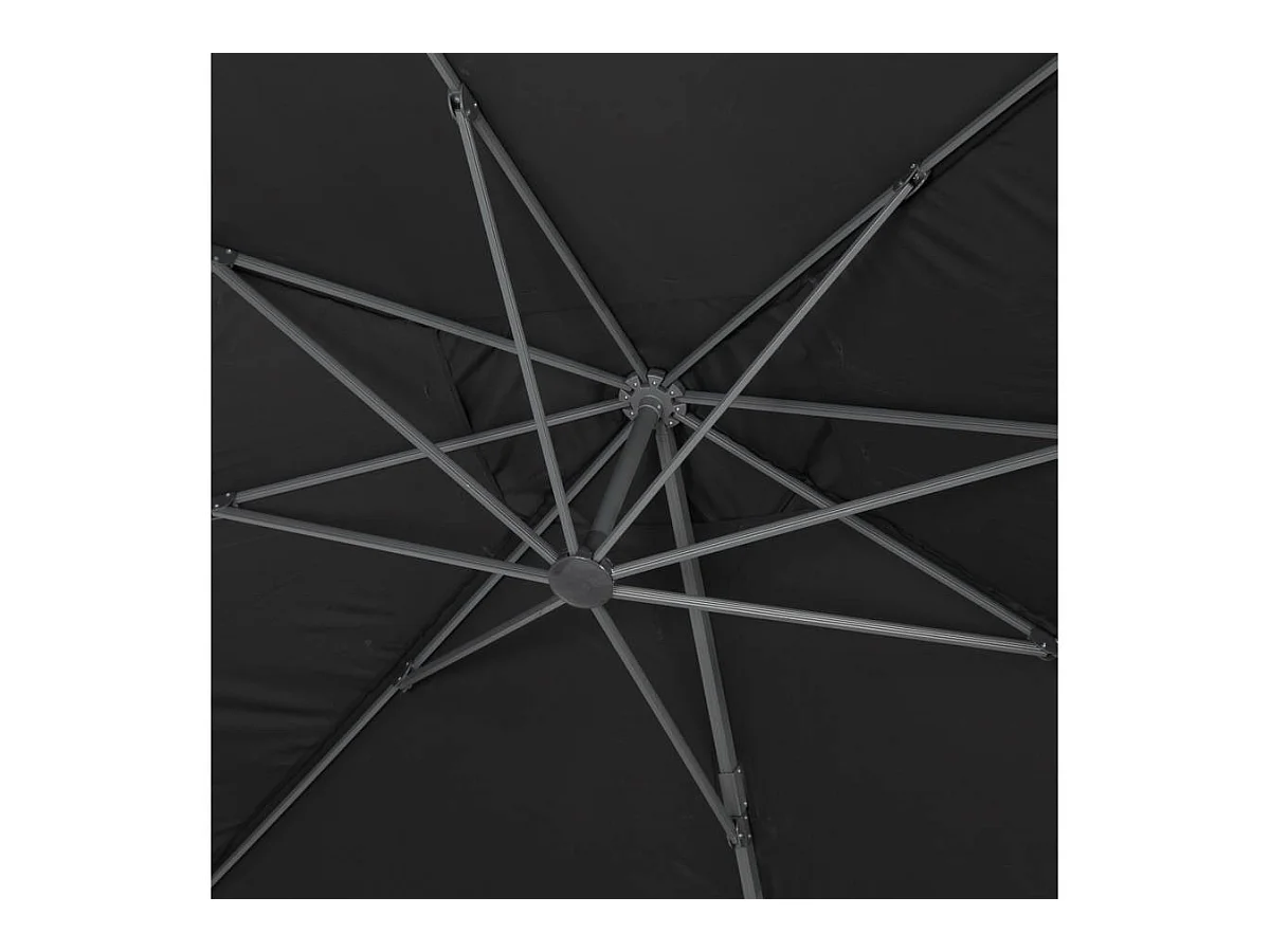 Ombrellone decentrato da giardino Alu "Sun 4" - Rettangolo - 3 x 4 m - Nero + Copertura protettiva
