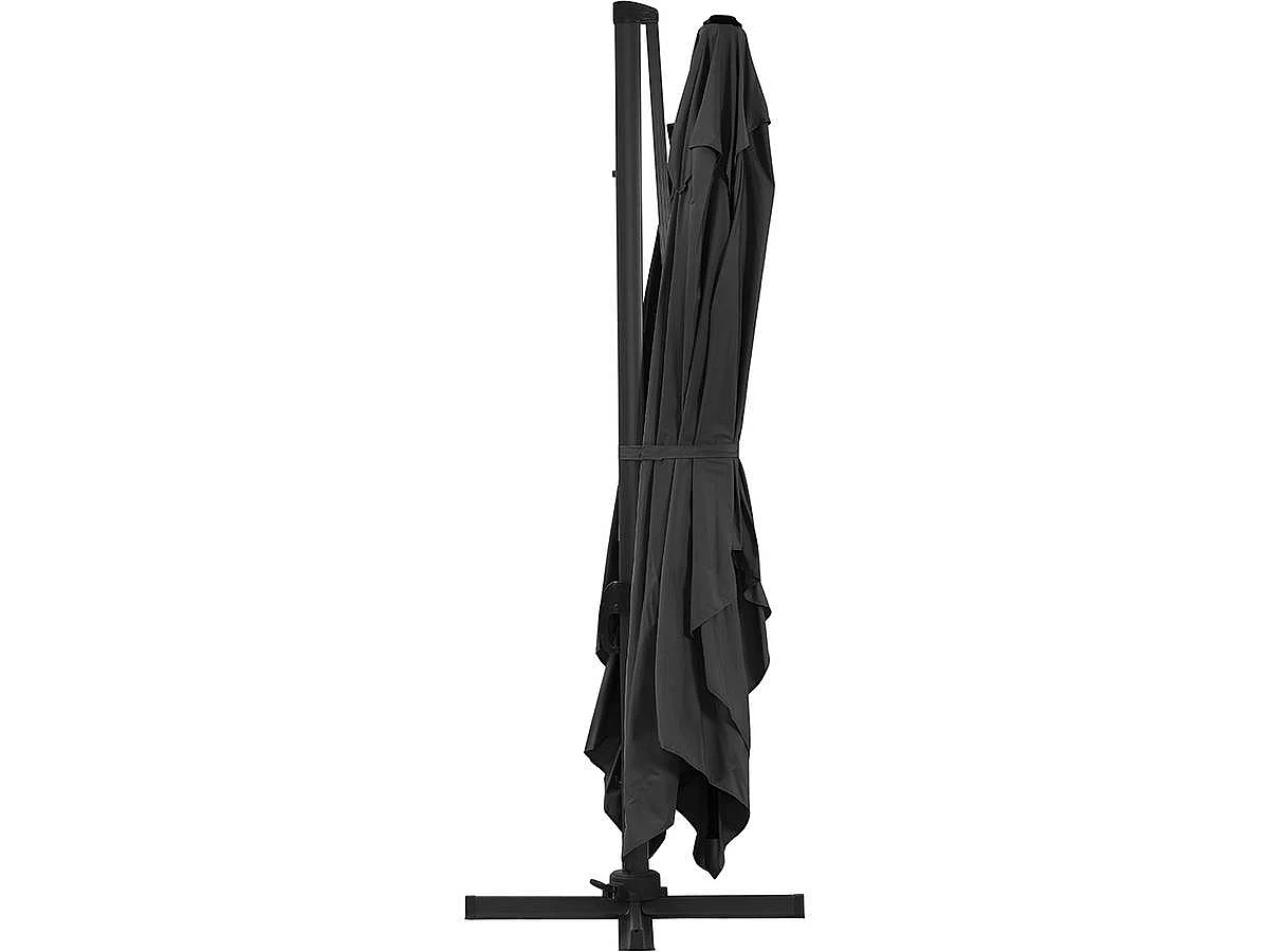Ampelschirm aus Alu "Sun 4" - Rechteckig - 3 x 4 m + Schutzhülle - Schwarz