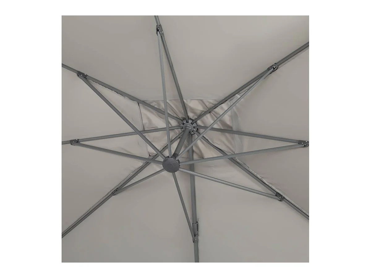 Parasol jardin déporté Alu "Sun 4" - Rectangle - 3 x 4 m + Housse de protection - Gris