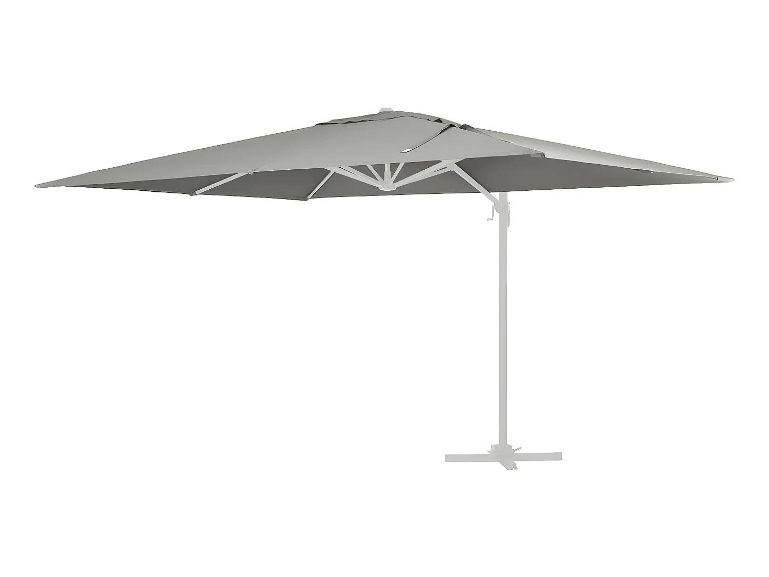 Toile parasol déporté "Sun 4" - 3 x 4 m - Gris clair