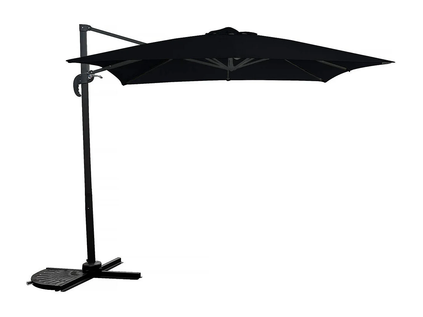 Parasol vrijhangend tuin zweefparasol - 2,5 x 2,5 m - Zwart
