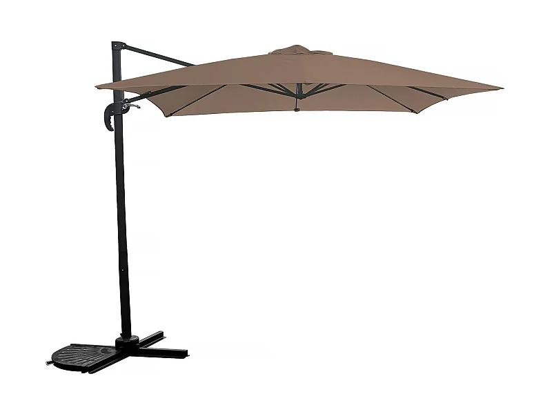 Guarda-sol "Soleil" quadrado 2,5 x 2,5 m - Taupe, inclinação ajustável e materiais de qualidade