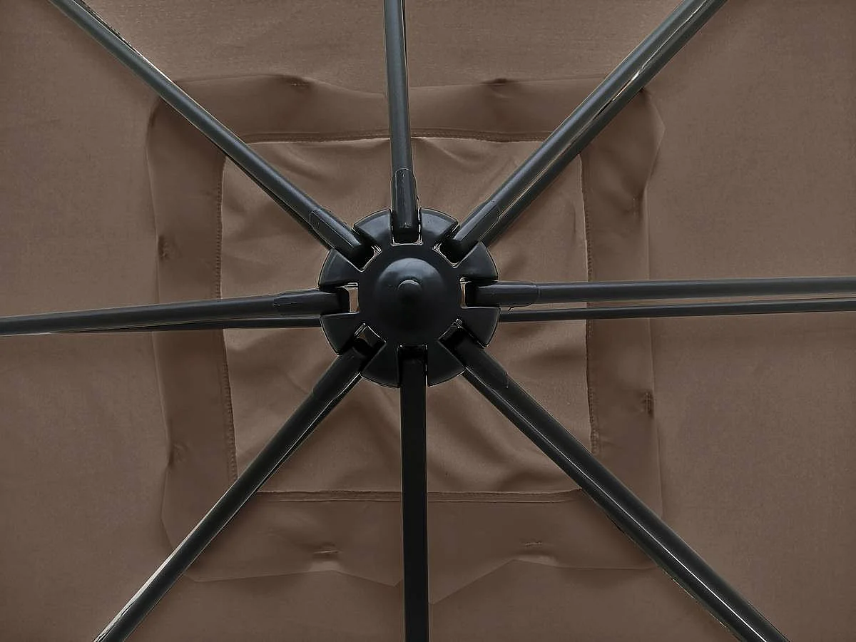 Parasol jardin déporté "Soleil" - Carré - 2.5 x 2.5 m - Taupe