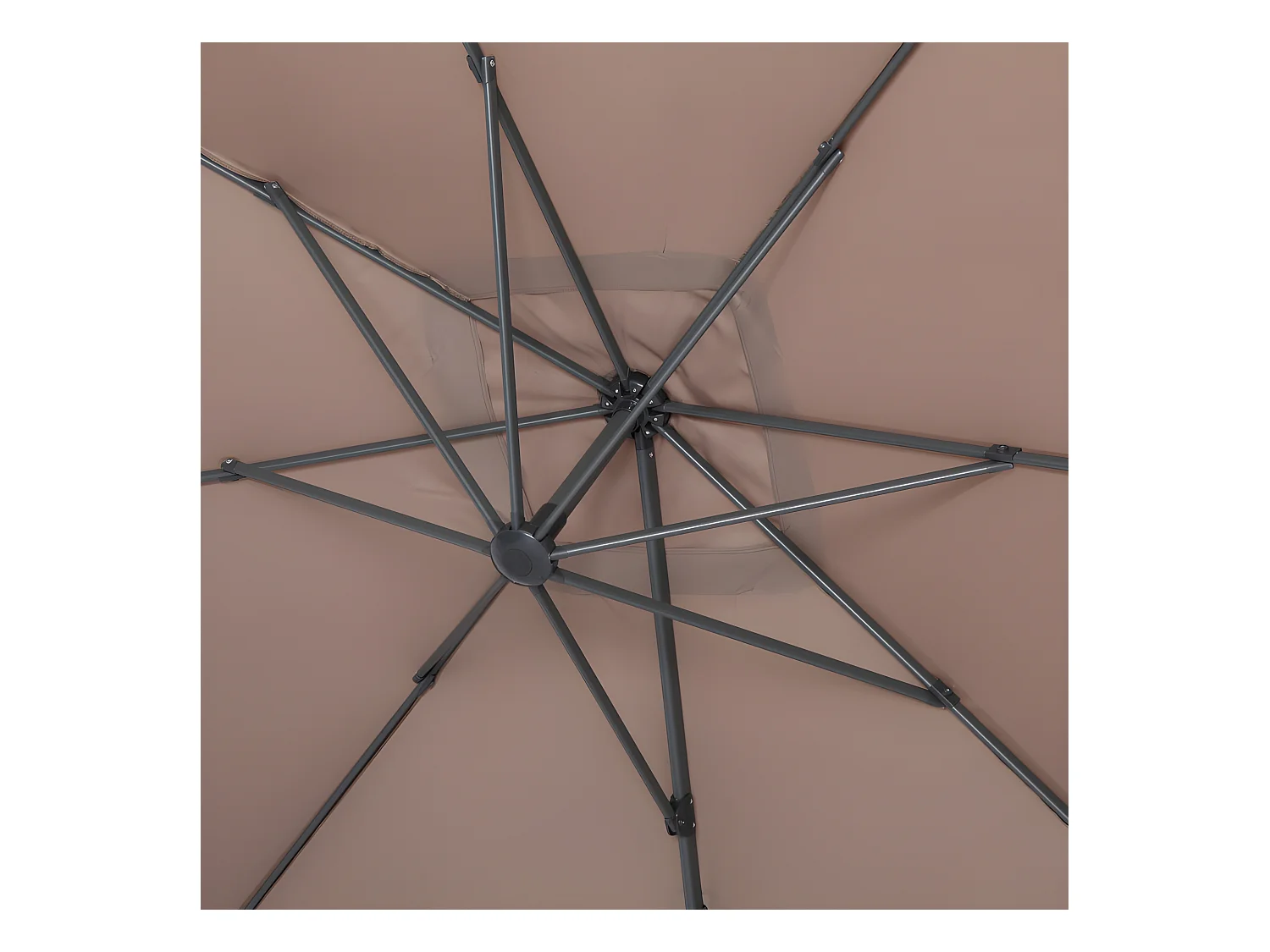 Parasol jardin déporté Alu "Sun 4 " - Rectangle - 3 x 4 m - Taupe - Dalles à lester incluses
