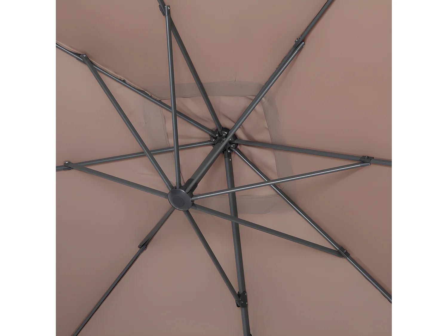 Guarda-sol deslocável Sun 4 Alu - Retangular 3x4m - Taupe com lajes para contrapeso incluídas