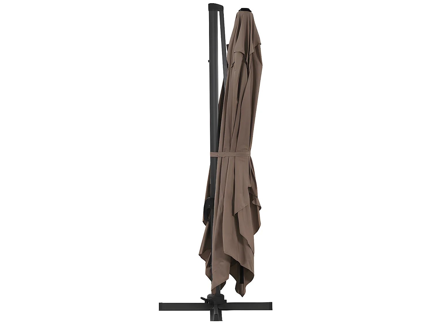 Guarda-sol deslocável Sun 4 Alu - Retangular 3x4m - Taupe com lajes para contrapeso incluídas