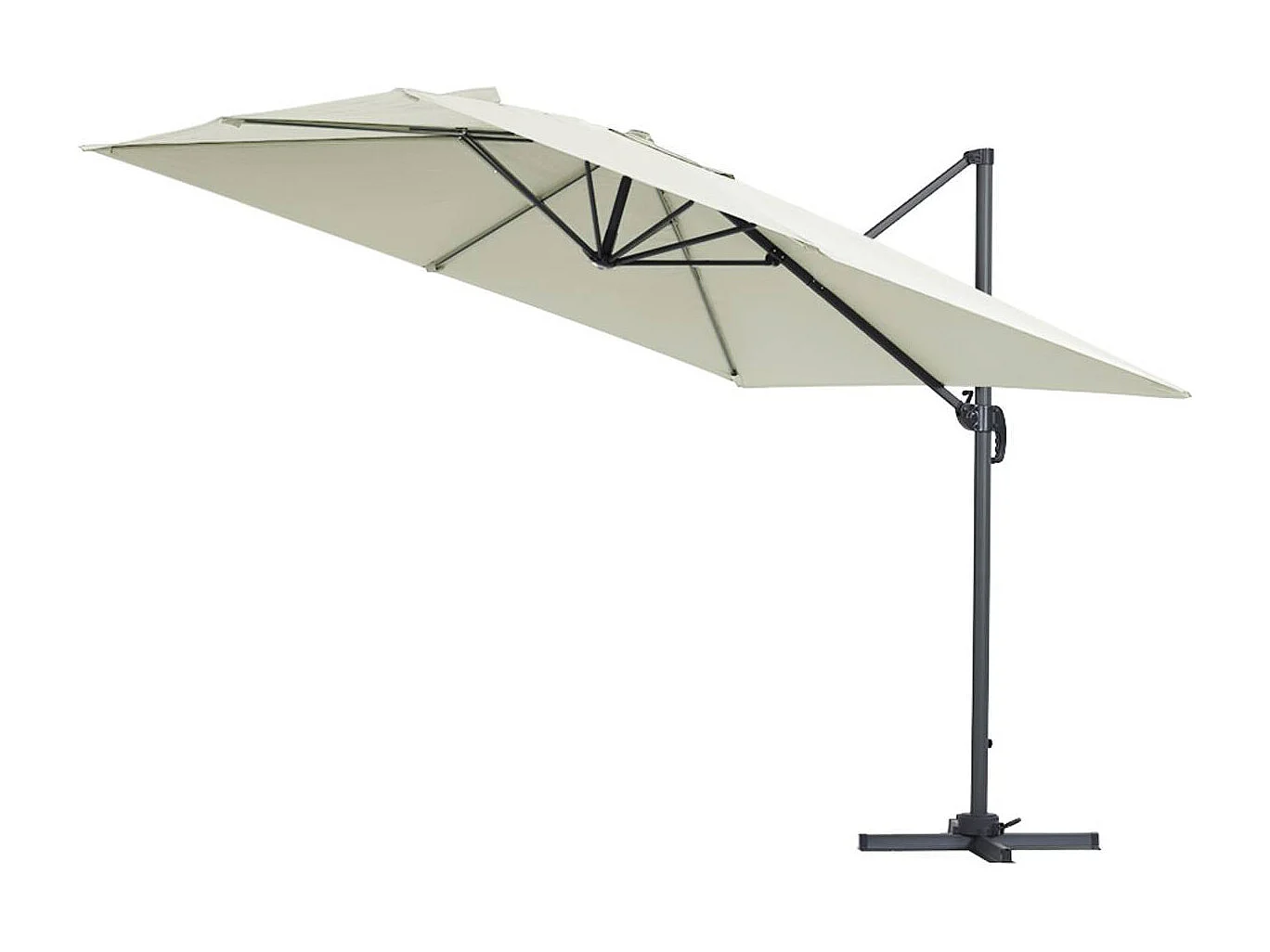 Parasol vrijhangend tuin zweefparasol Aluminium "Sun 3" - Vierkant - 3 x 3 m - Ecru + beschermhoes parasol