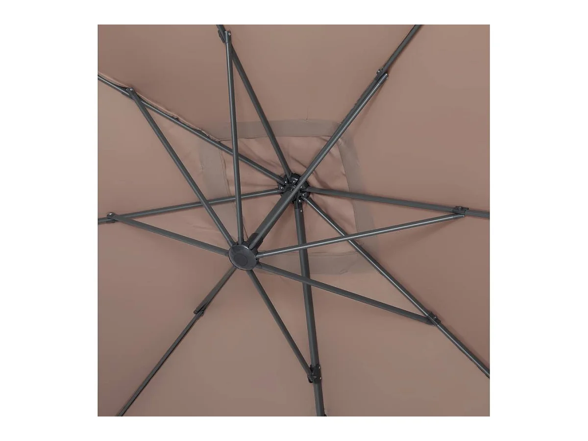 Parasol jardin déporté Alu "Sun 4" - Rectangle - 3 x 4 m + Housse de protection - Taupe