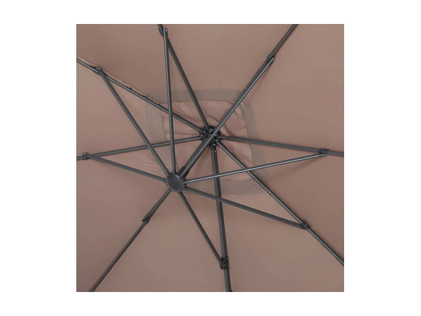 Parasol jardin déporté Alu "Sun 4" - Rectangle - 3 x 4 m + Housse de protection - Taupe