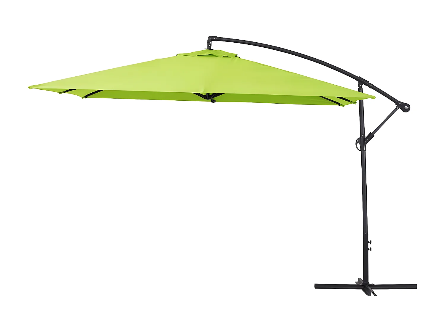 Parasol jardin déporté  Alu "Ilios 3" - Carré - 3 x3 m - Vert