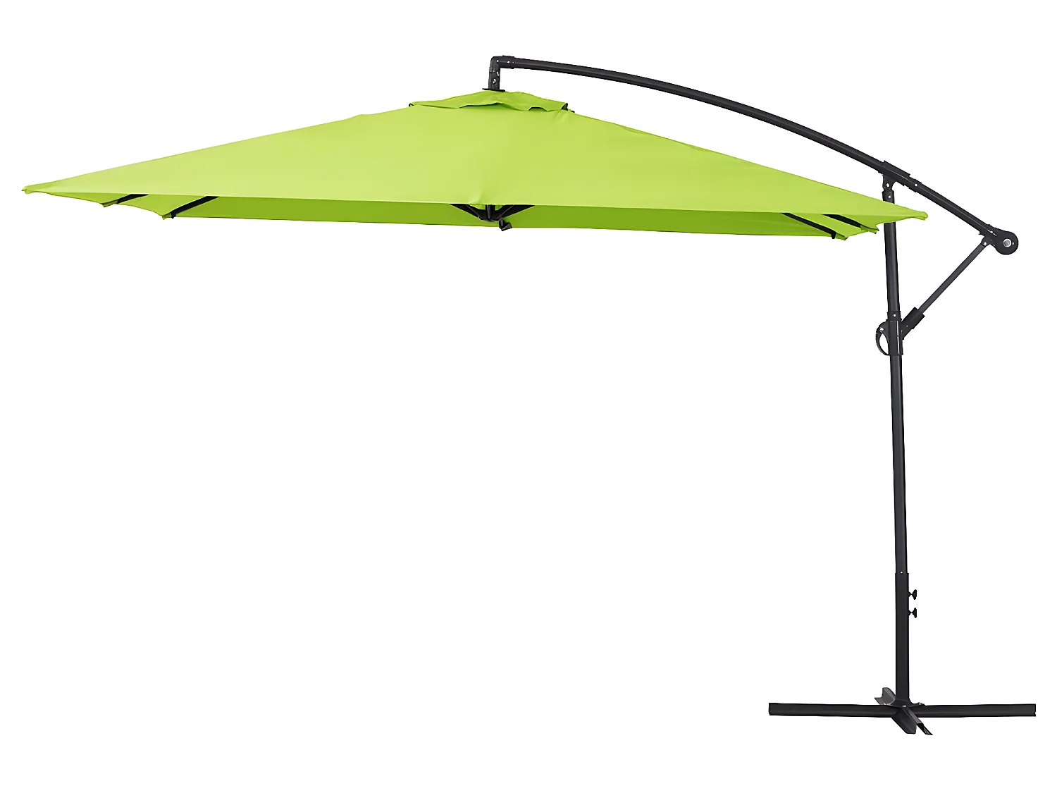 Parasol jardin déporté  Alu "Ilios 3" - Carré - 3 x3 m - Vert