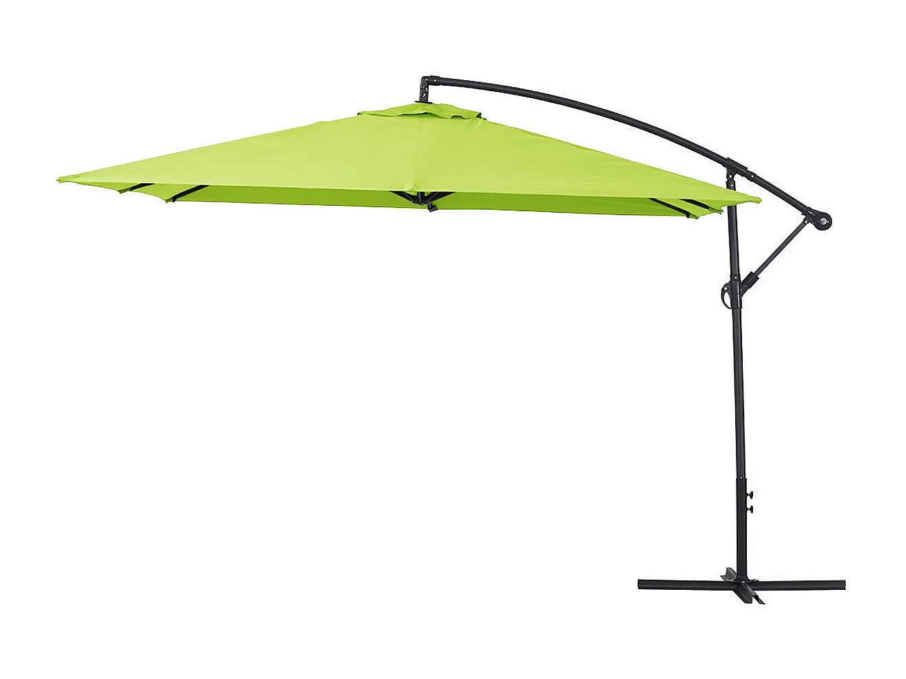 Parasol jardin déporté  Alu "Ilios 3" - Carré - 3 x3 m - Vert