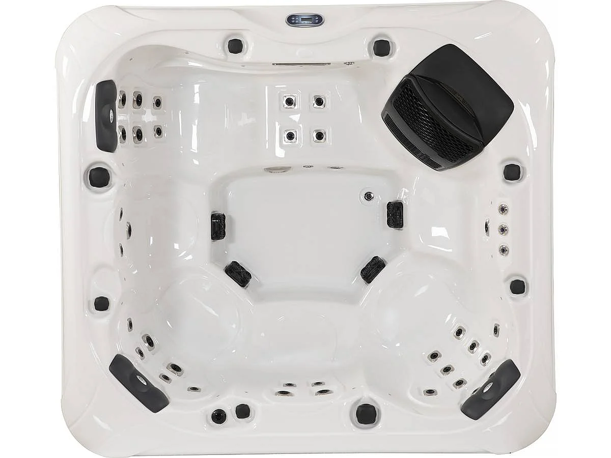 Spa LED "Bora-Bora" - 6 places - Cuve blanche - système Balboa -  Enceintes bluetooth intégrées