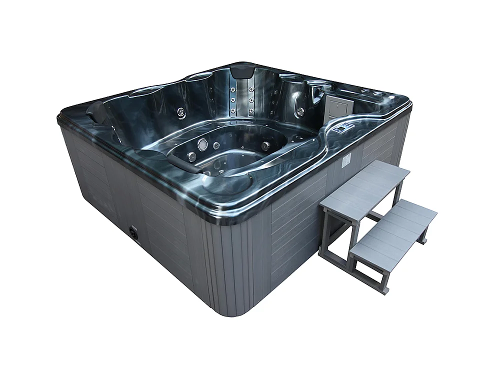 Spa "Cuba" 6 places - Cuve grise - système Balboa + Bluetooth intégré - 220x210x80cm