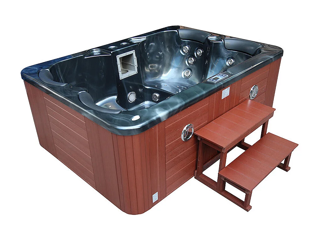 Spa "Fidji" 4 places - Cuve gris - système Balboa + station d'Iphone intégré - 210x152x81 cm