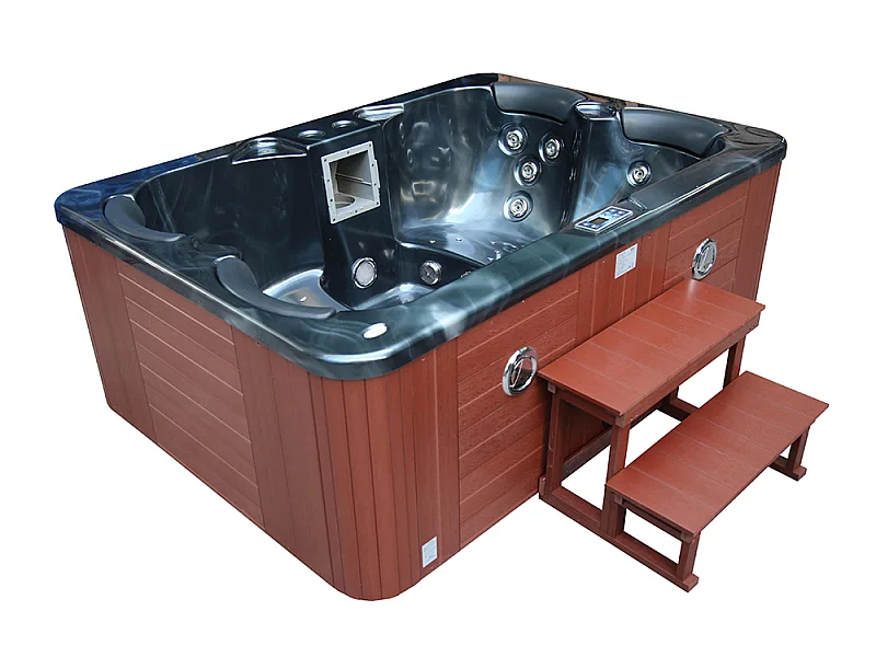 Spa "Fidji" de 4 lugares - Tanque cinza - Sistema Balboa + estação iPhone integrada - 210x152x81 cm