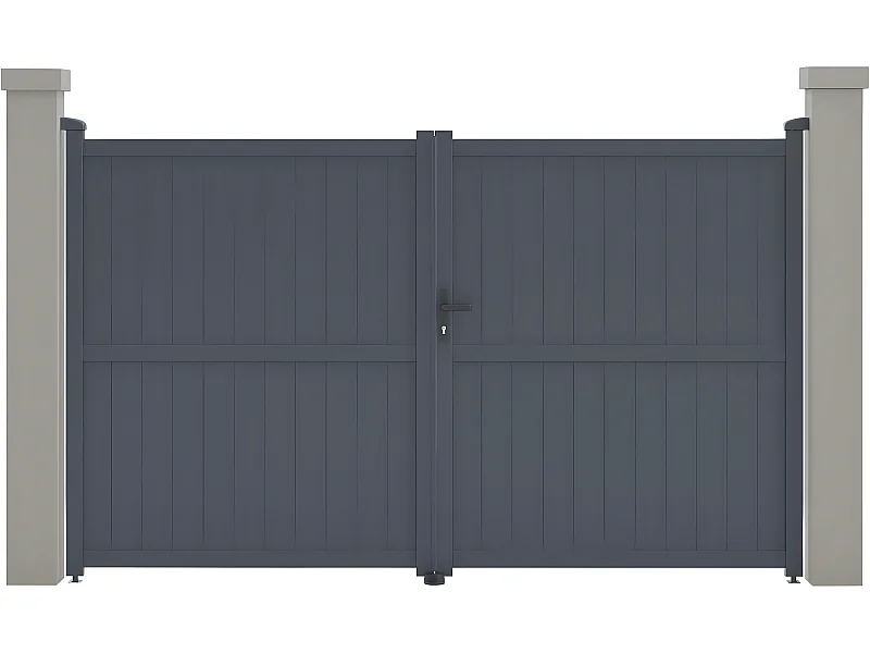 Portail aluminium "Maurice" - 299.5 x 180.9 cm - Gris