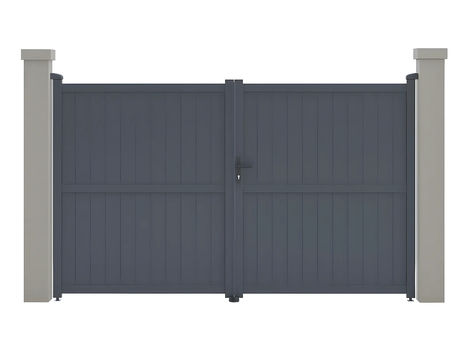 Portail aluminium "Maurice" - 299.5 x 180.9 cm - Gris