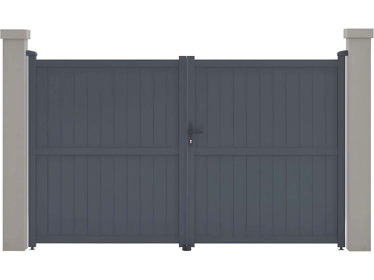 Cancello in alluminio "Maurice" - 299,5 x 180,9 cm - Grigio