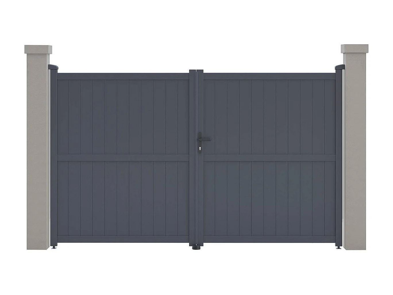 Portail aluminium "Maurice" - 299.5 x 180.9 cm - Gris