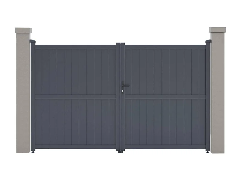 Portail aluminium "Maurice" - 299.5 x 180.9 cm - Gris