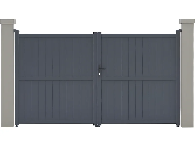 Portail aluminium "Maurice" - 299.5 x 155.9 cm - Gris