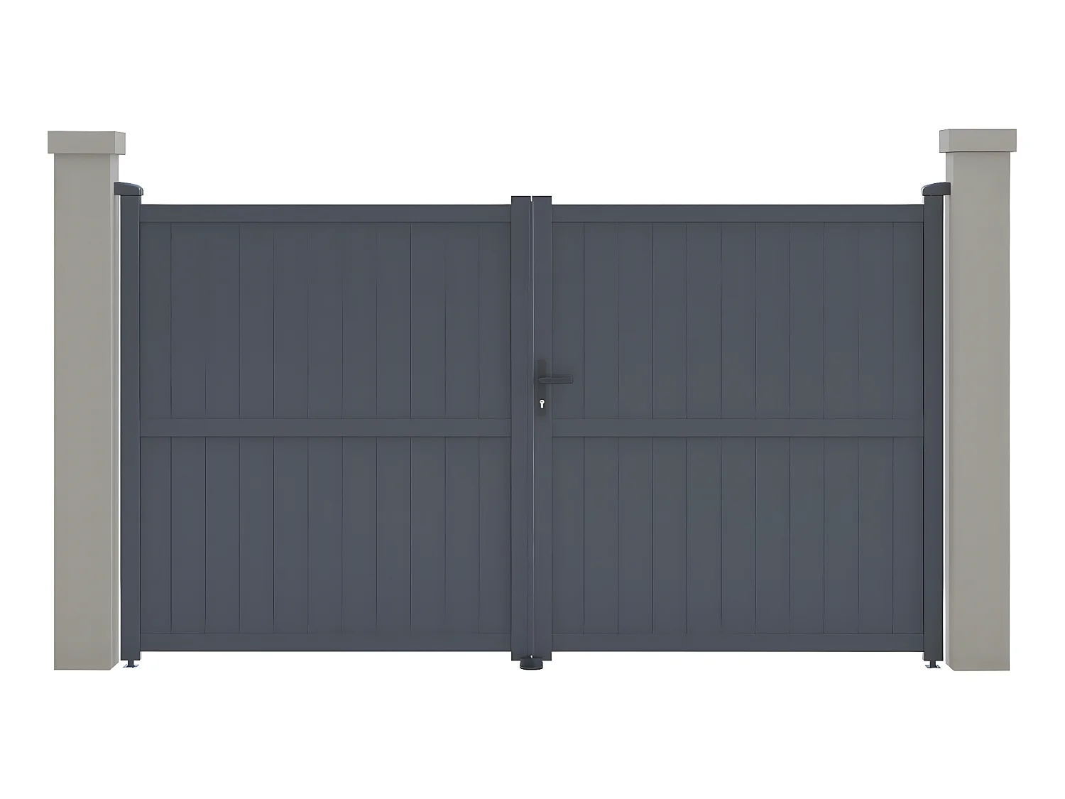 Portail aluminium "Maurice" - 299.5 x 155.9 cm - Gris