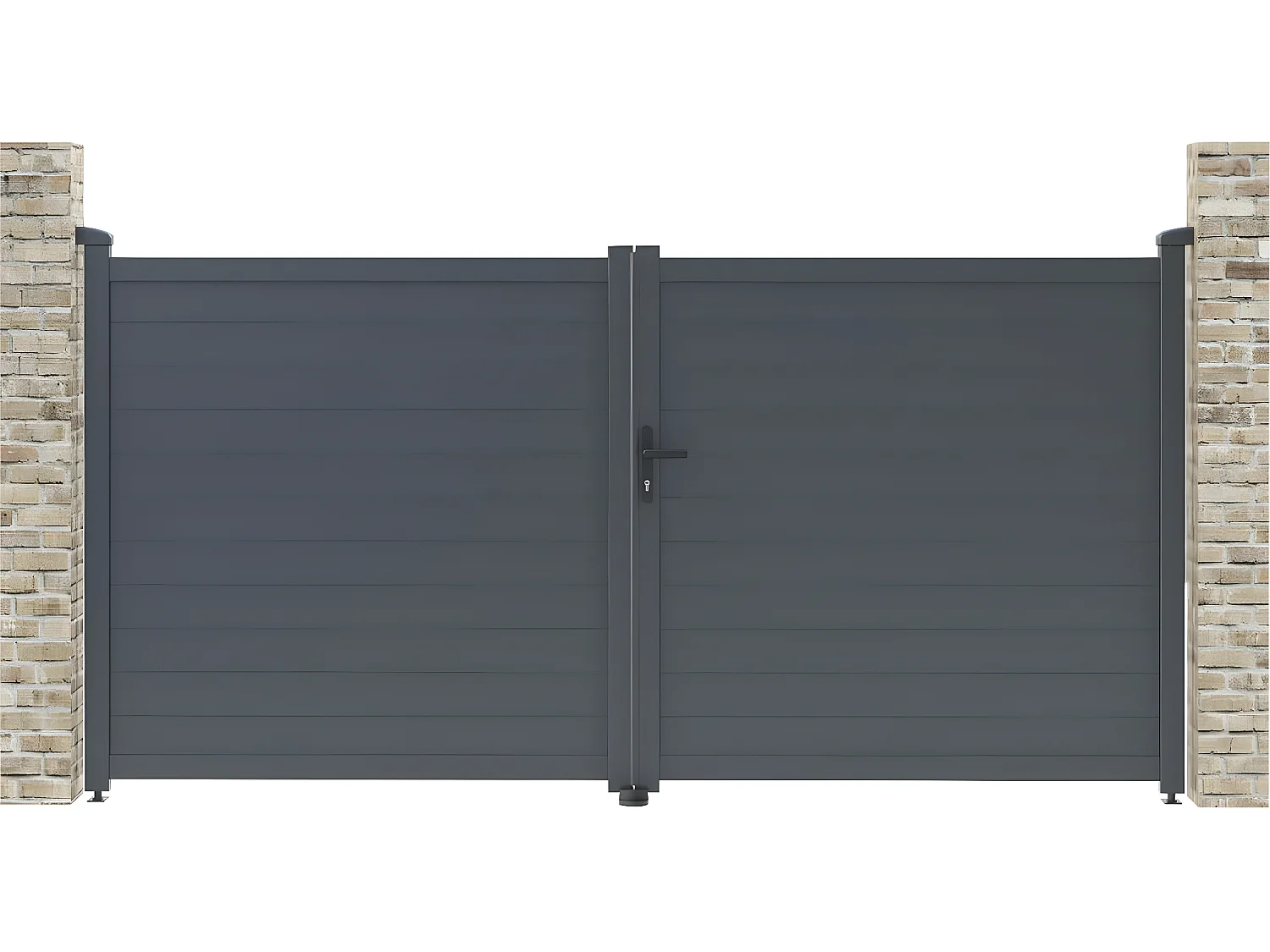 Portail aluminium "Marc" - 299.5 x 155.9 cm - Gris