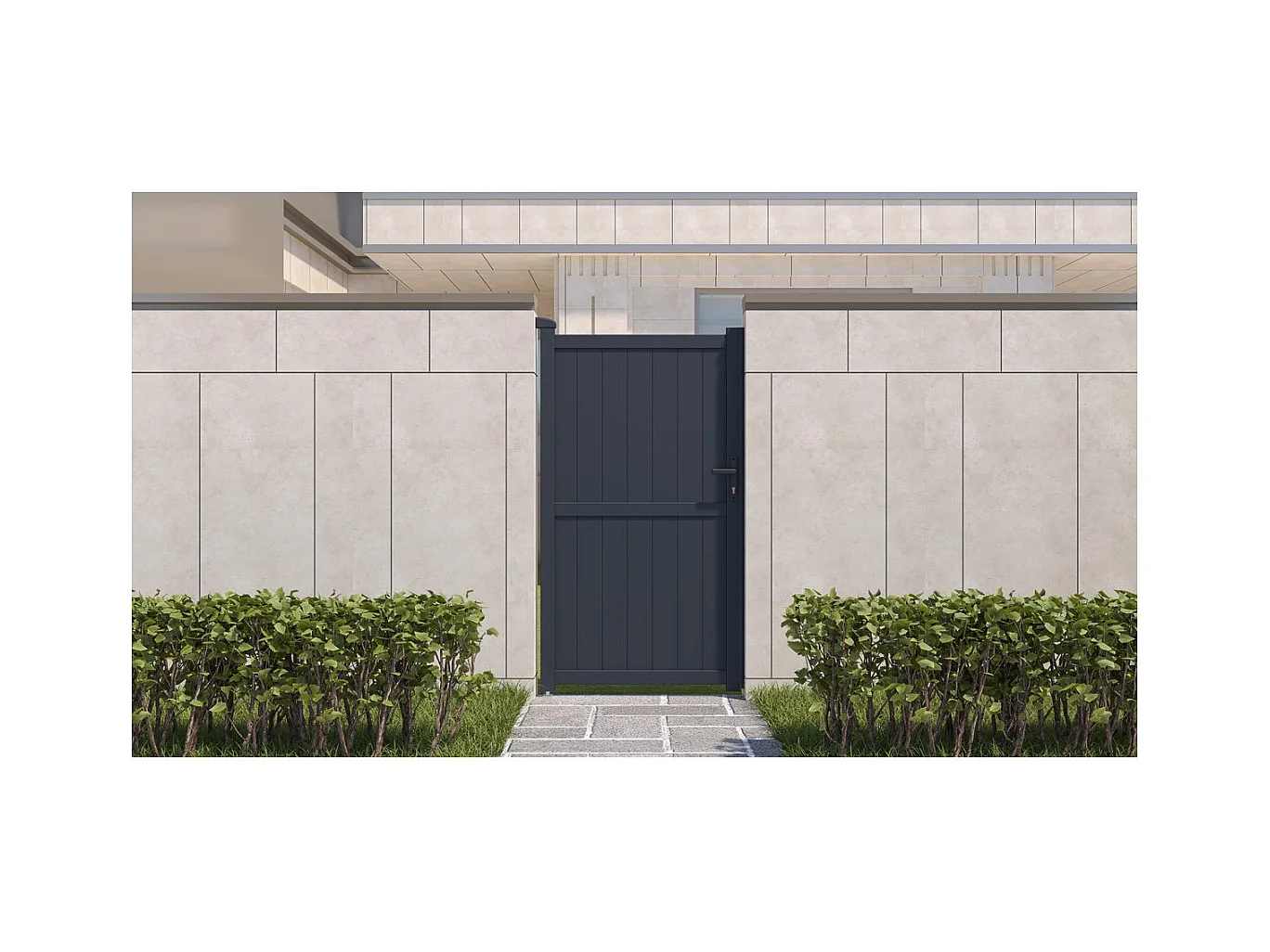 Portillon aluminium "Maurice" - 101.2 x 180.9 cm - Gris