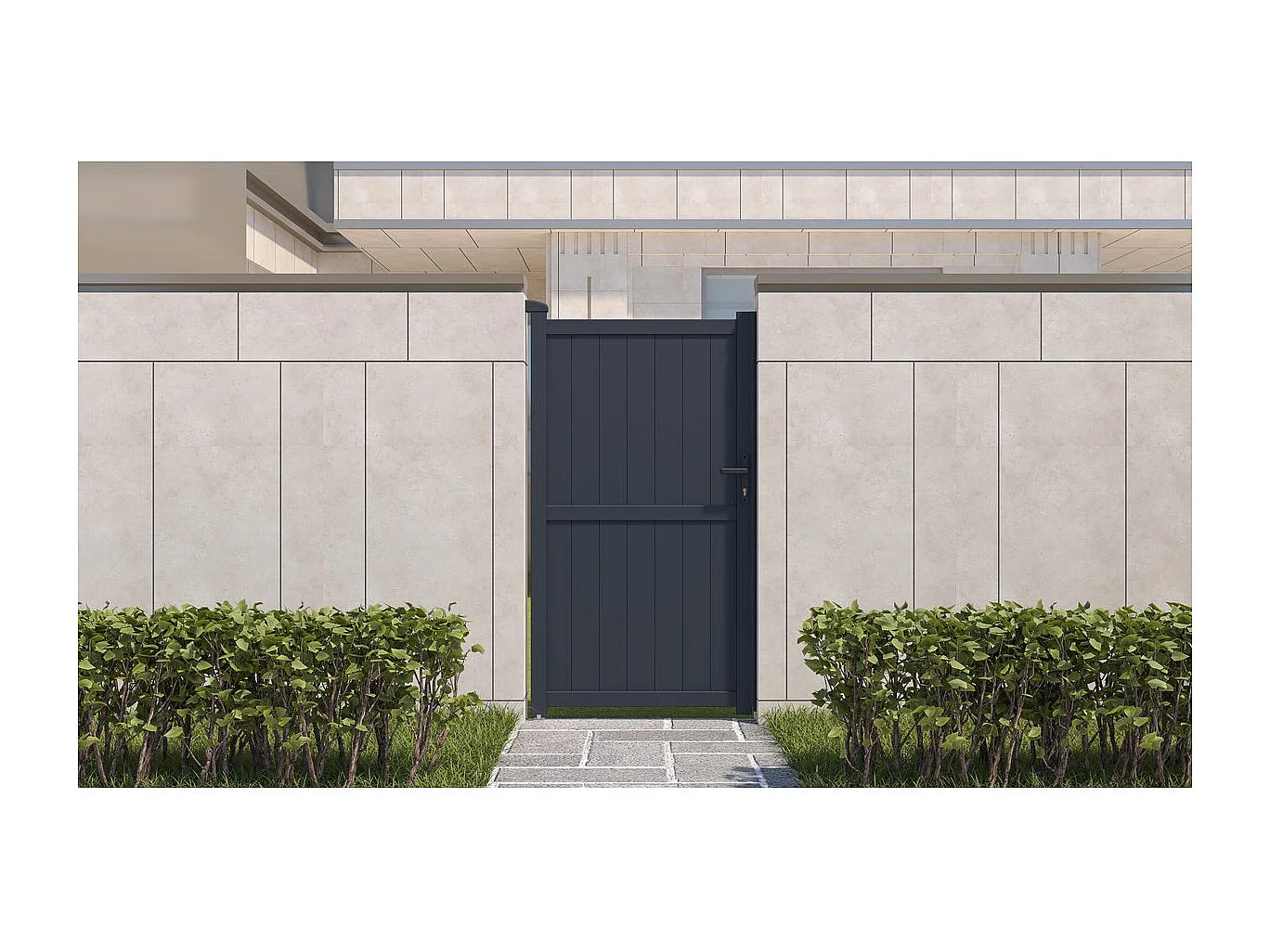 Portillon aluminium "Maurice" - 101.2 x 180.9 cm - Gris