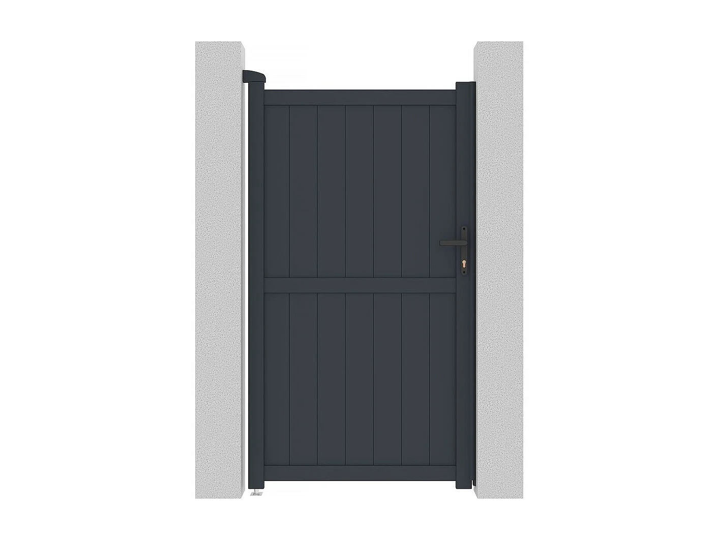 Portillon aluminium "Maurice" - 101.2 x 180.9 cm - Gris